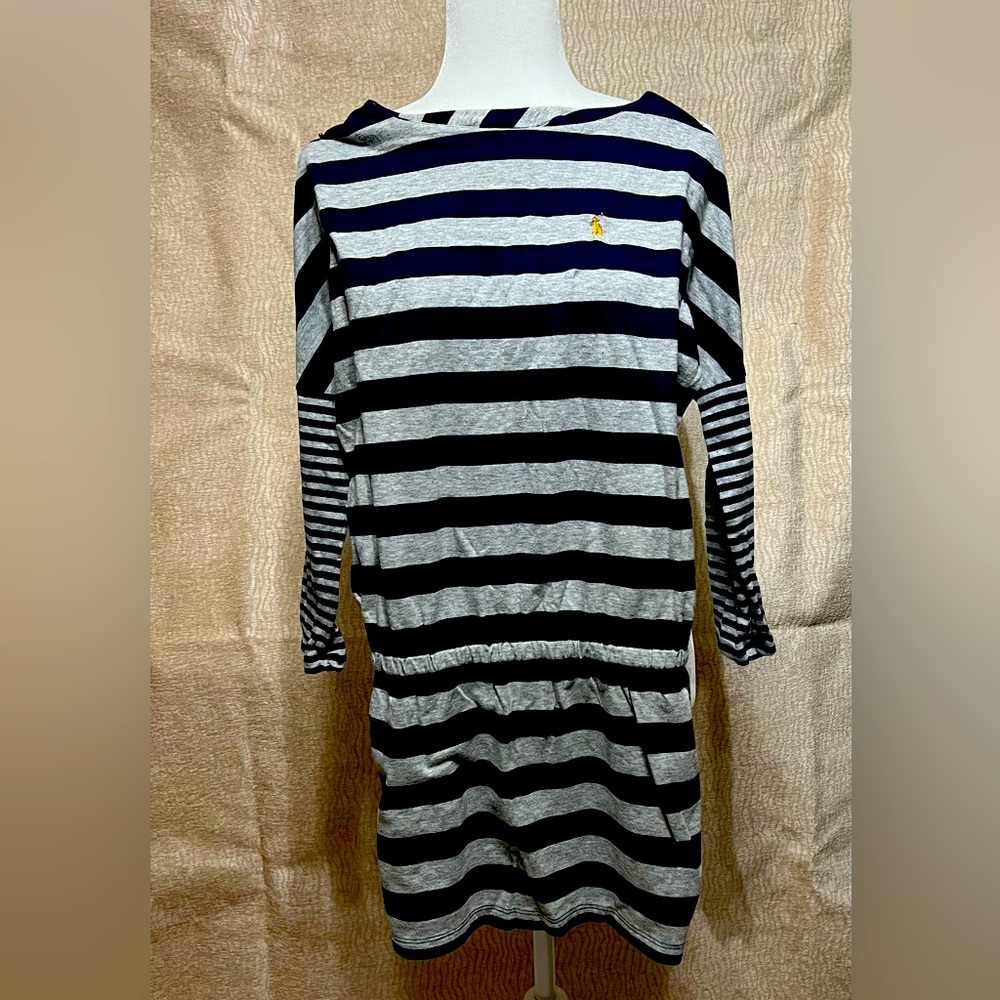 Navy and gray long sleeve Ralph Lauren dress. Girls Medium (8-10).
